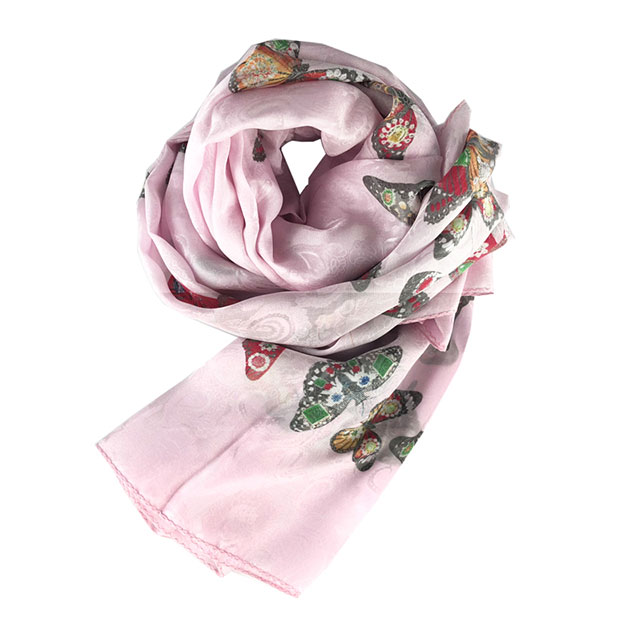 Engros brugerdefinerede trykt silke jacquard blomster sjal