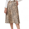 Designer 100% Pure Mulberry Printed Leopard Mid Længde Silkeskørter til kvinder