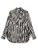 Brugerdefineret overdimensioneret 100% ren silke zebra-trykt skjorte til damer fremstillet af China Garment Producent