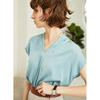 Kvinders Mulberry Silk T-shirt Kort ærmer V Neck Silk Top fra tøjproducent