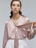 Design silke slips hals bluse med lange ærmer til kvinder fra tøjproducent
